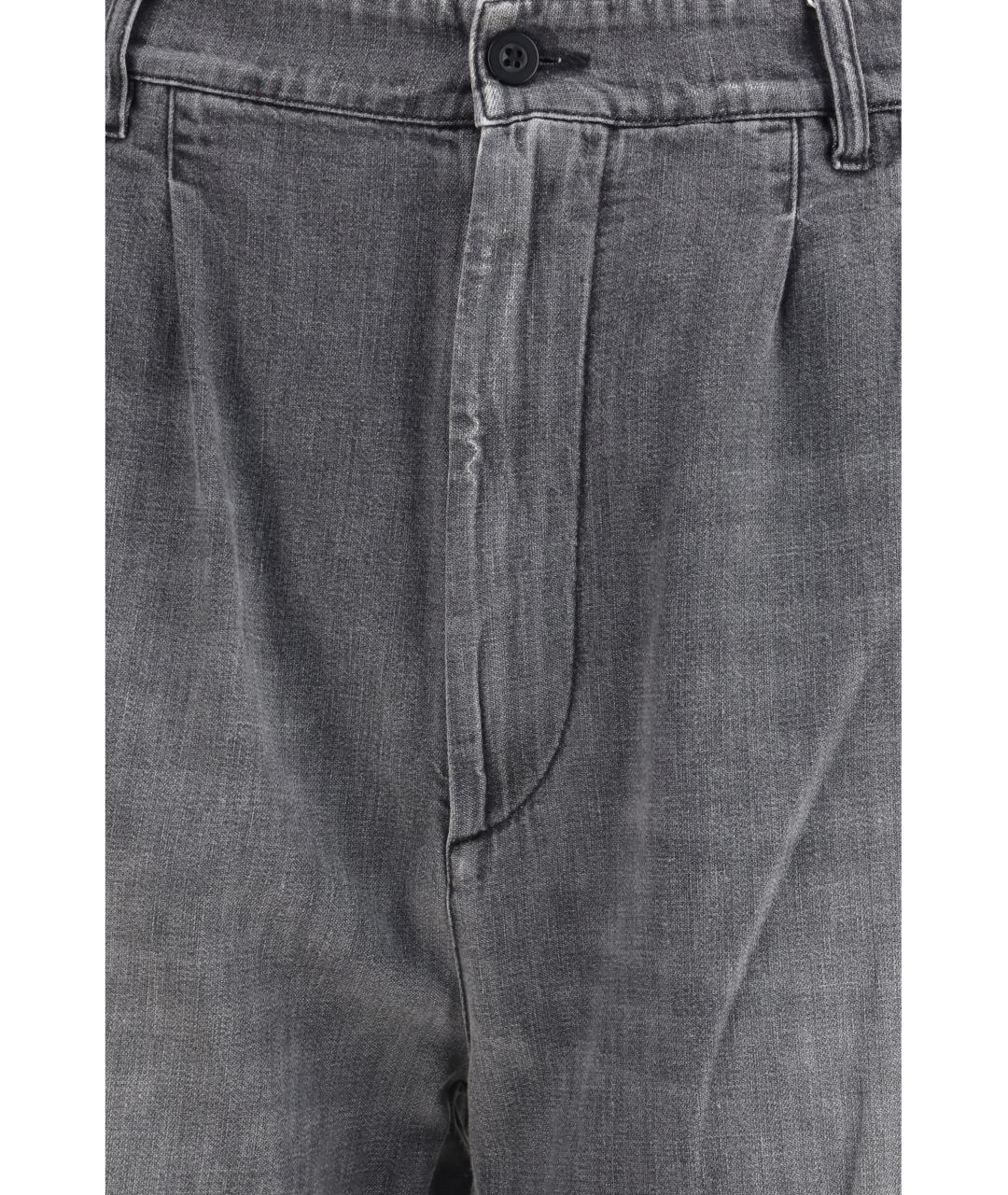 MAISON MARGIELA Серые хлопковые прямые джинсы, фото 3