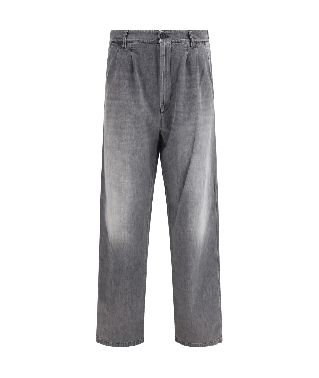 MAISON MARGIELA Серые хлопковые прямые джинсы, фото 1