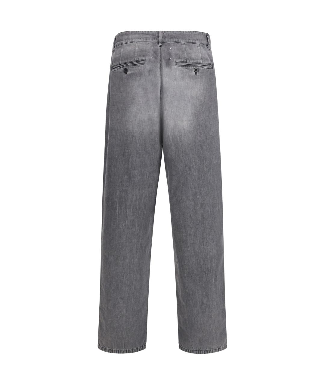 MAISON MARGIELA Серые хлопковые прямые джинсы, фото 2