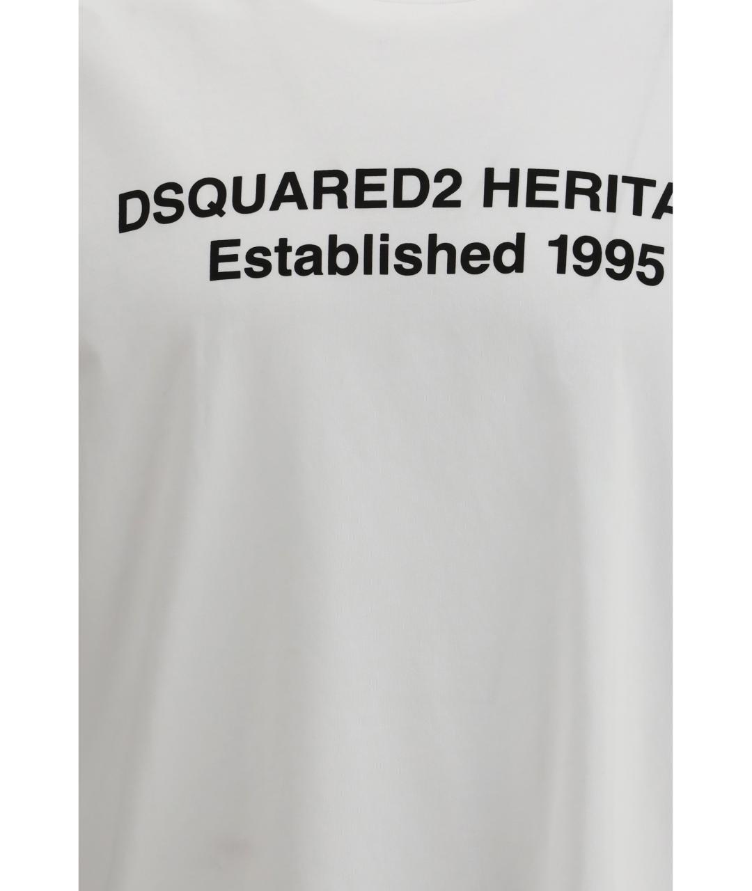DSQUARED2 Белая хлопковая футболка, фото 3