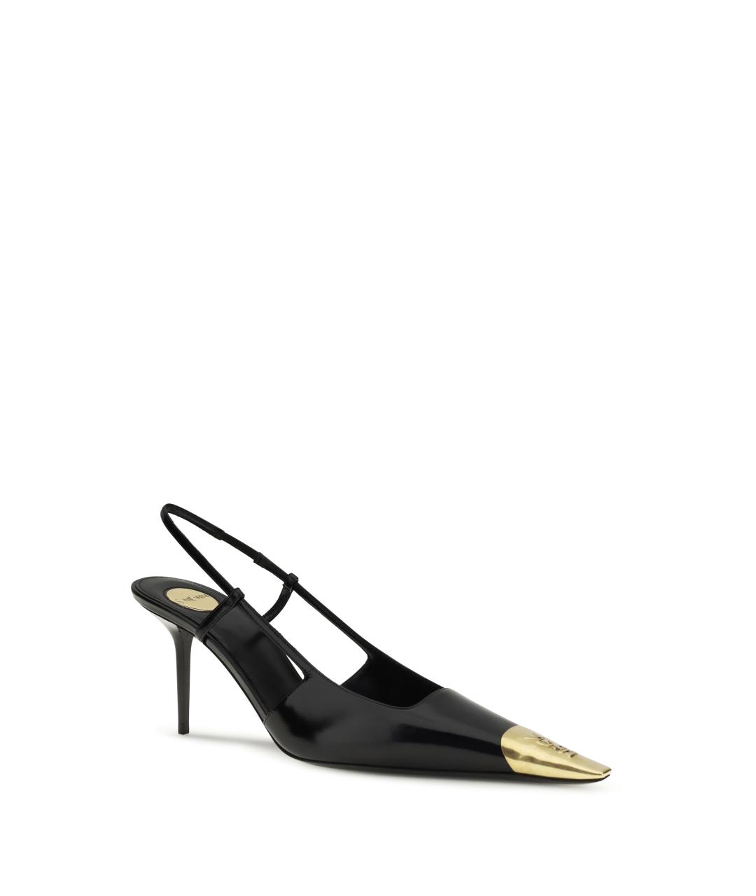 SAINT LAURENT Черные кожаные туфли, фото 2