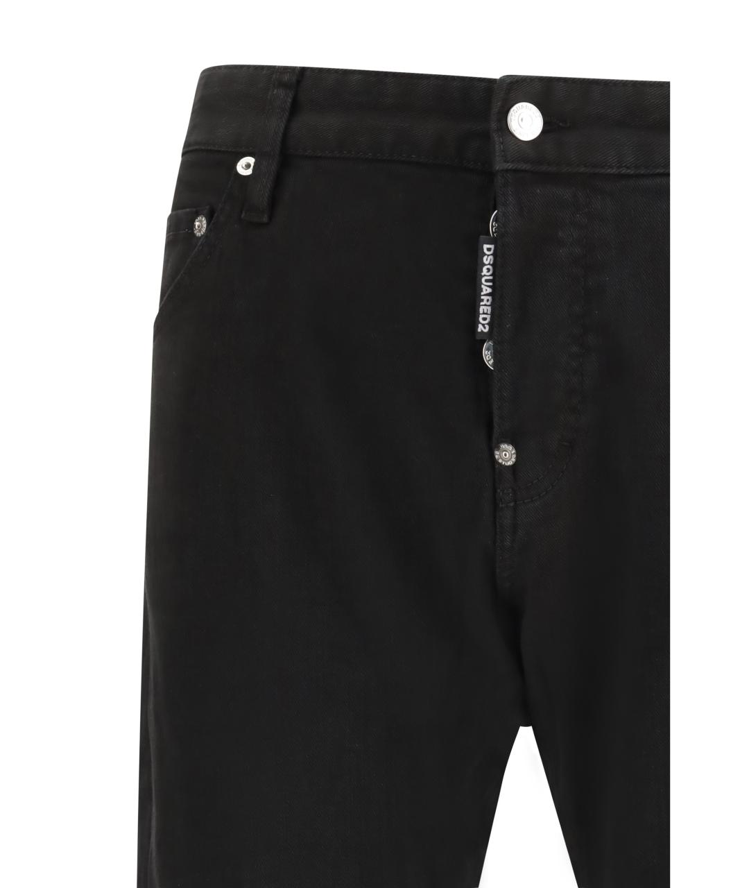 DSQUARED2 Черные хлопко-эластановые джинсы скинни, фото 3