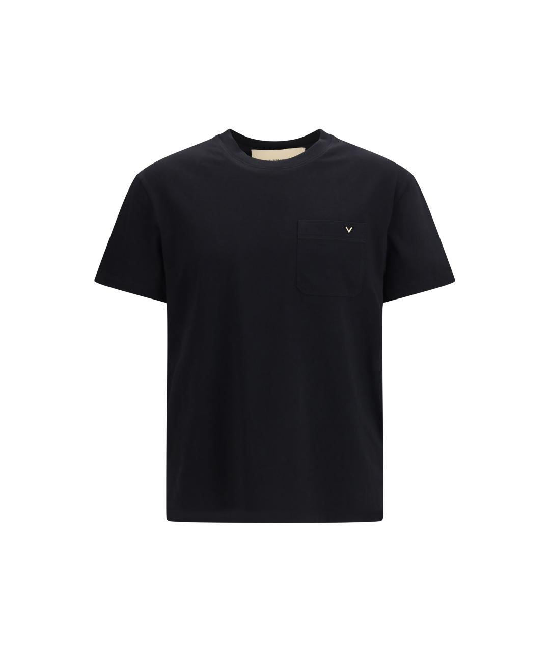 VALENTINO Черная хлопковая футболка, фото 4