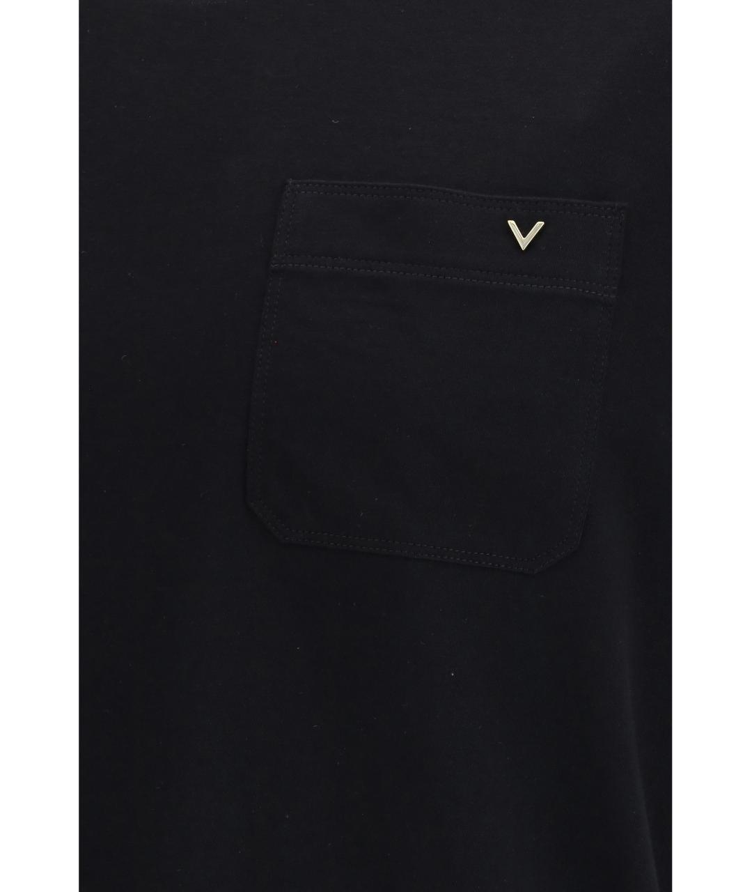 VALENTINO Черная хлопковая футболка, фото 3