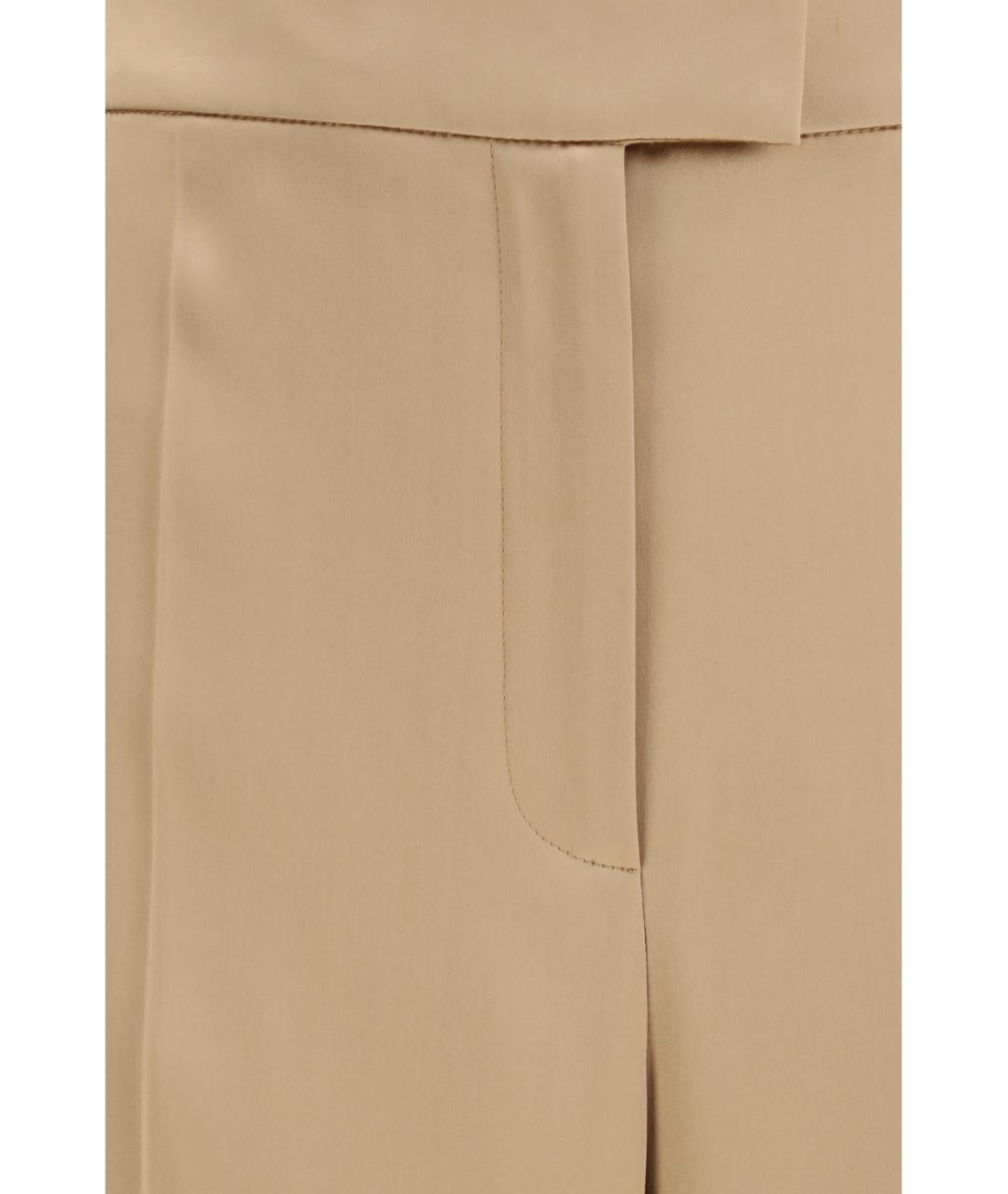 VALENTINO Бежевые шелковые прямые брюки, фото 3
