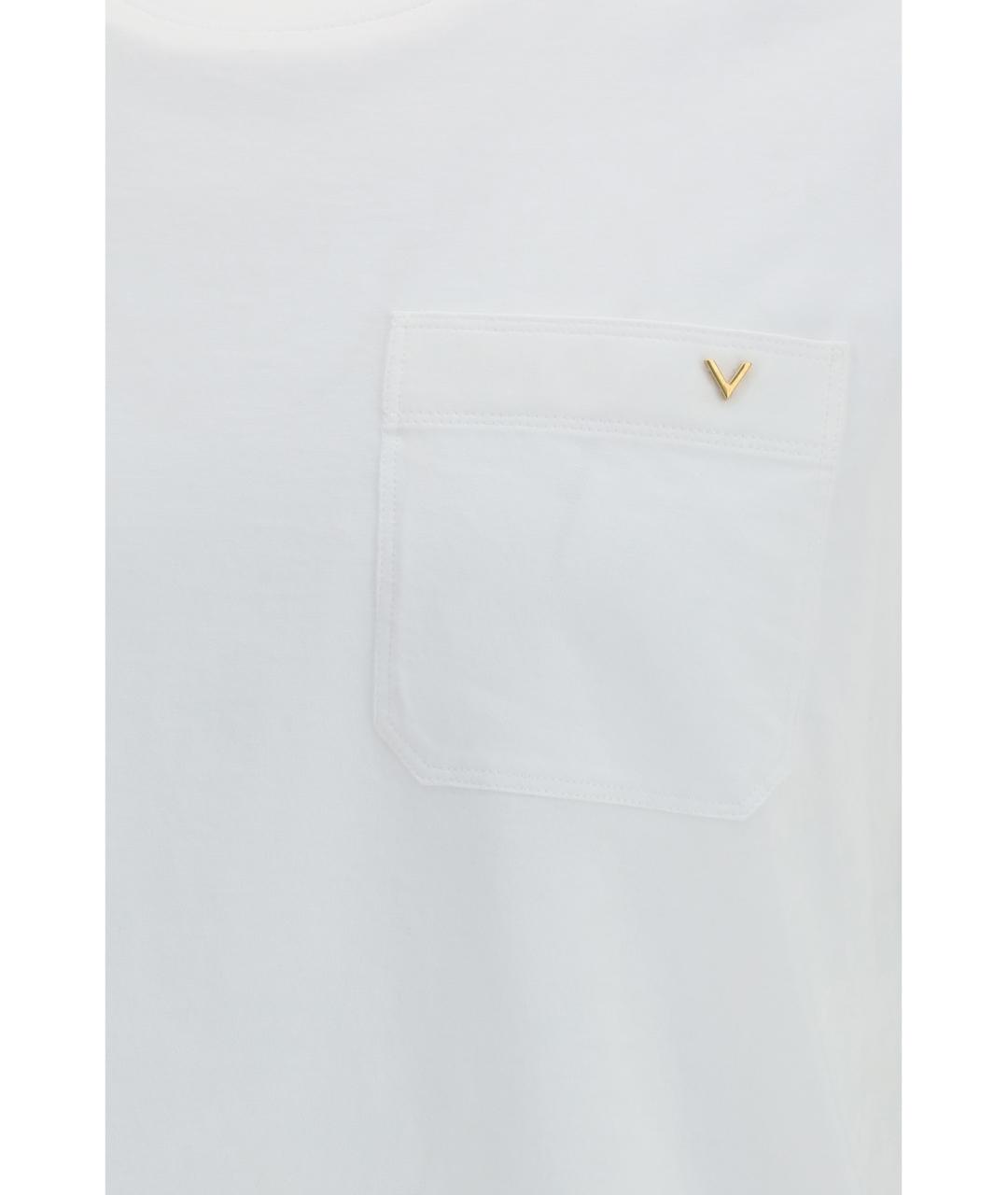 VALENTINO Белая хлопковая футболка, фото 3