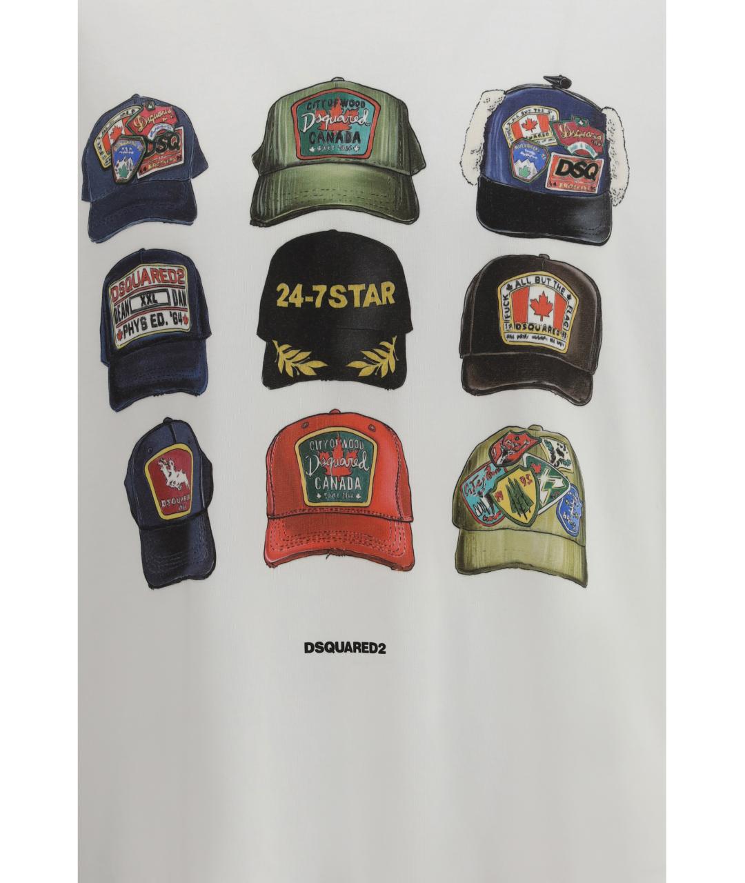 DSQUARED2 Белая хлопковая футболка, фото 3