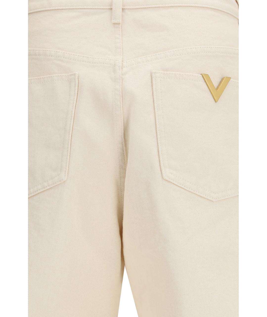 VALENTINO Бежевые хлопковые прямые джинсы, фото 3