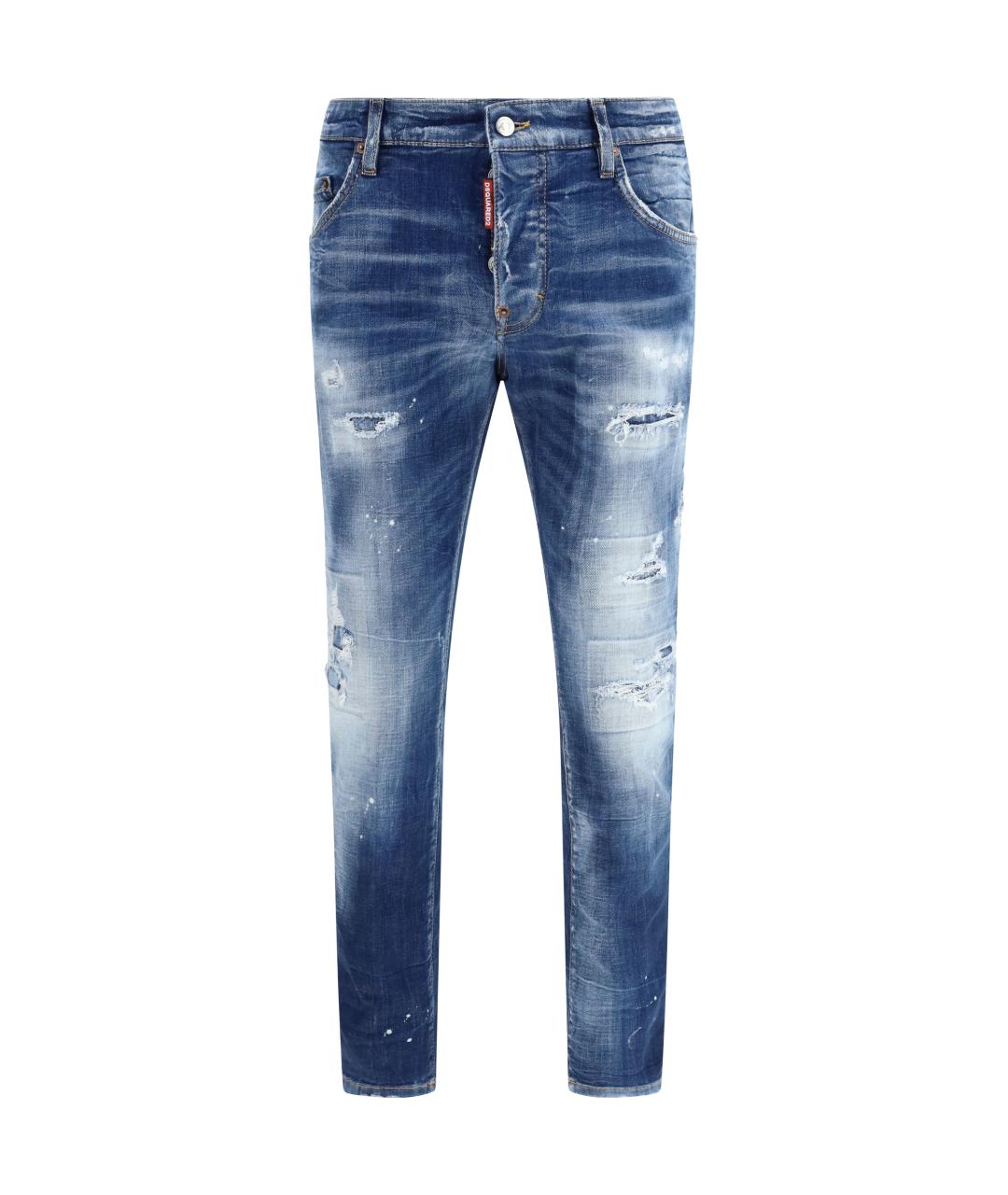 DSQUARED2 Синие хлопко-эластановые джинсы скинни, фото 1