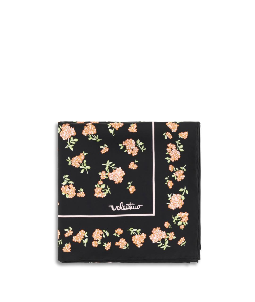 VALENTINO Черный шелковый шарф, фото 4