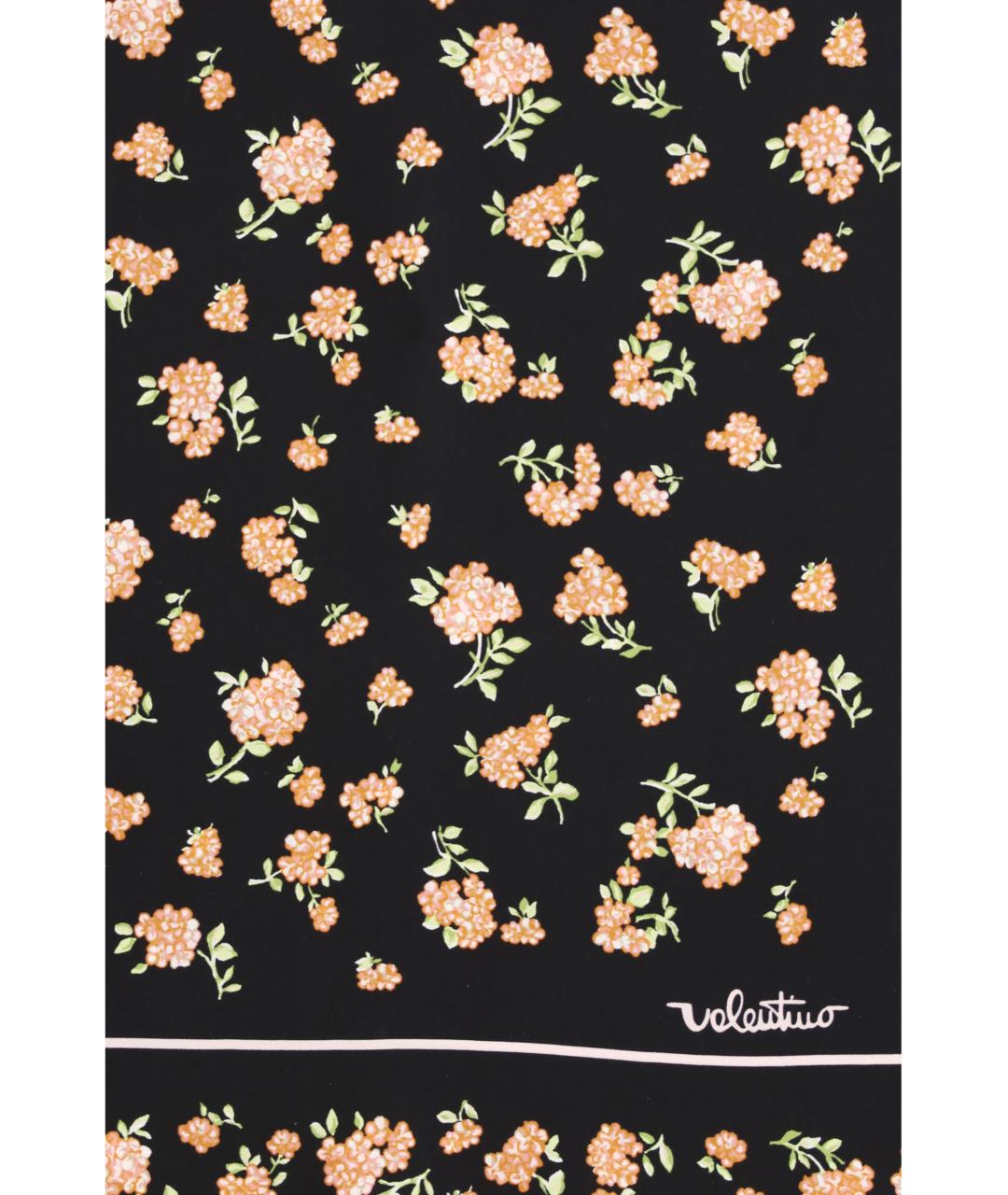 VALENTINO Черный шелковый шарф, фото 3