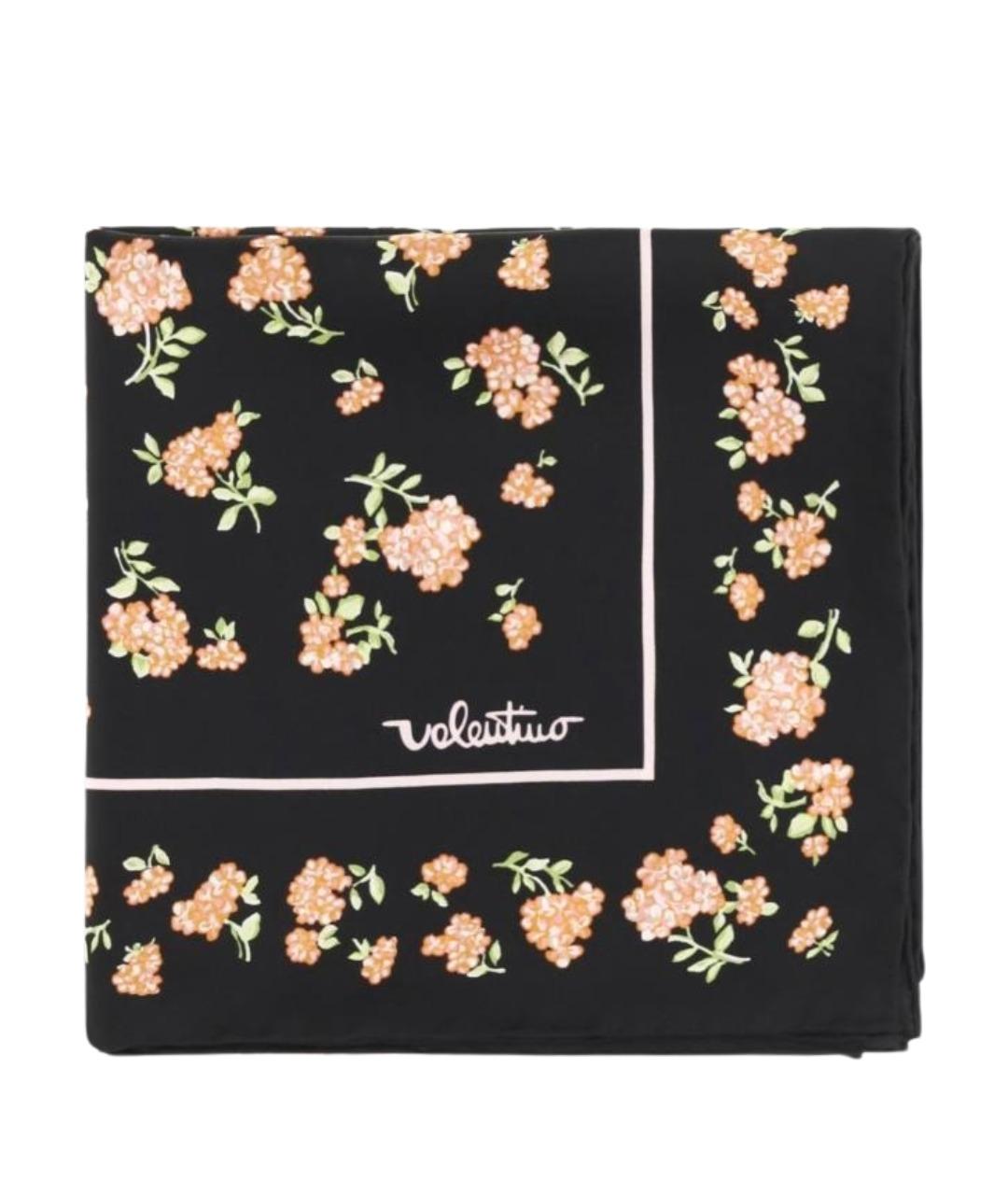 VALENTINO Черный шелковый шарф, фото 1