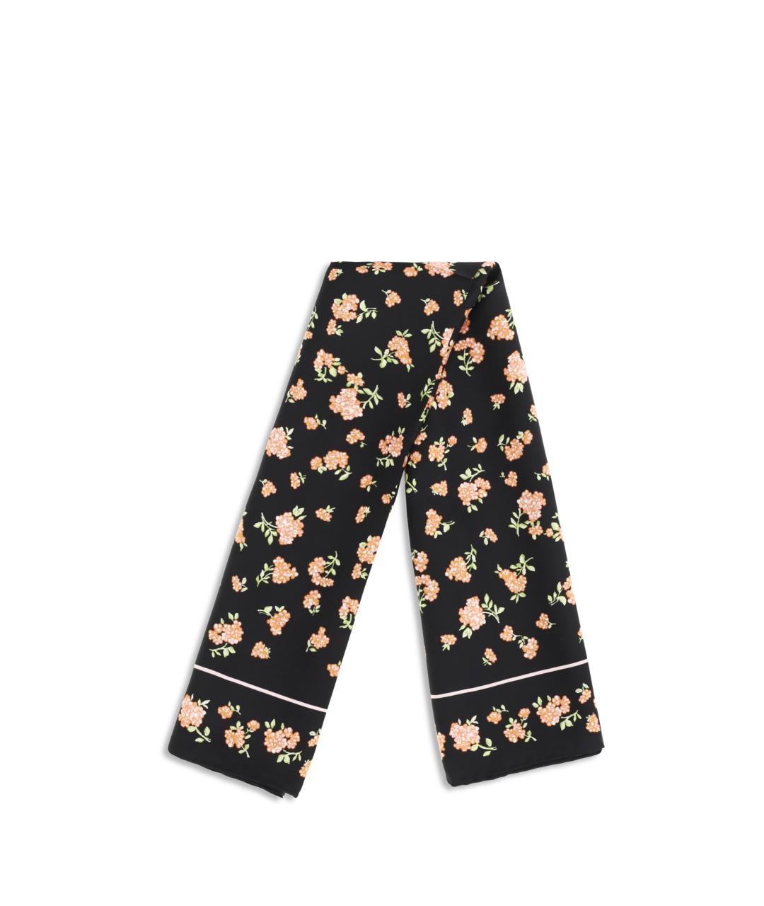 VALENTINO Черный шелковый шарф, фото 2