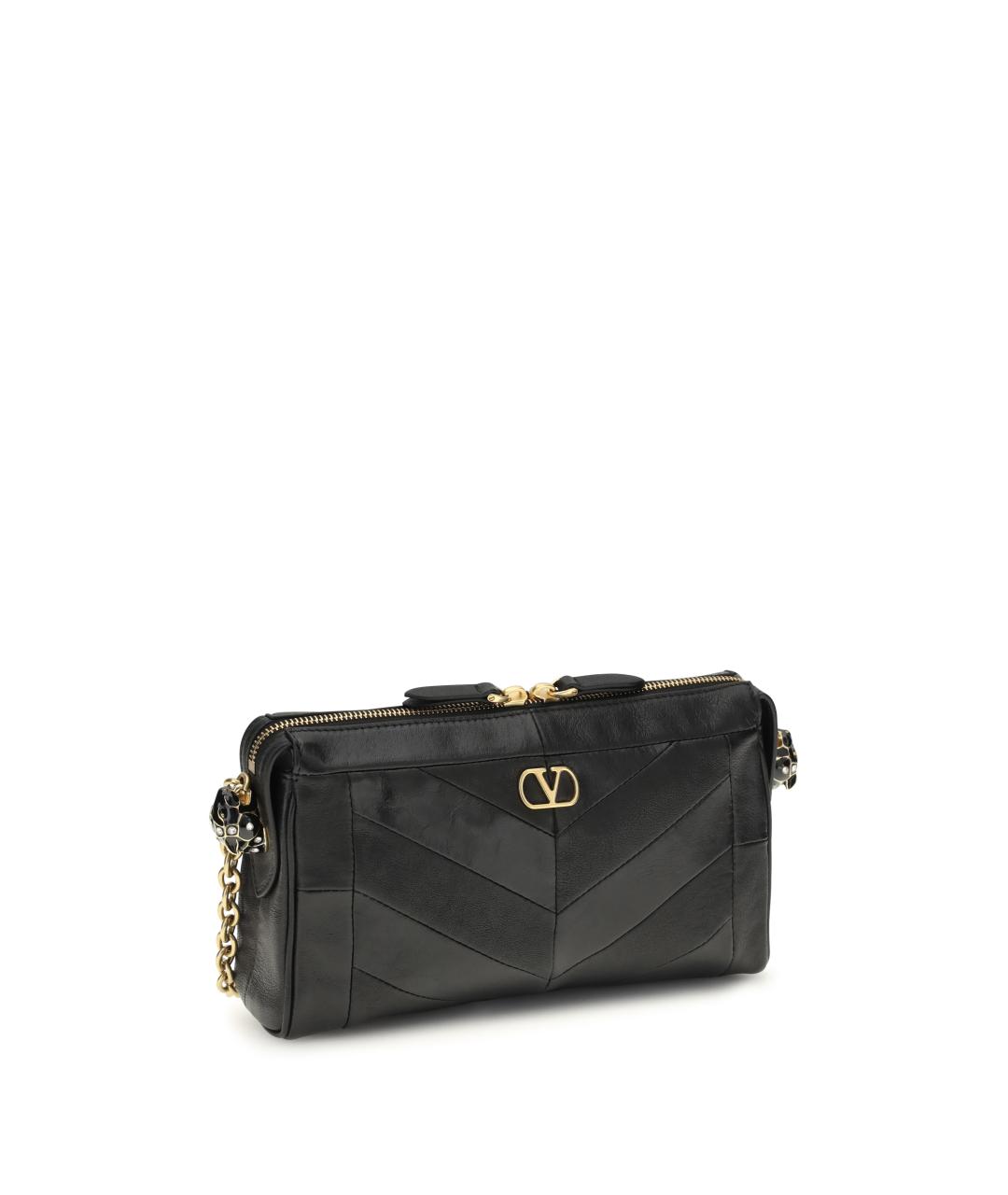 VALENTINO Черная кожаная сумка через плечо, фото 2