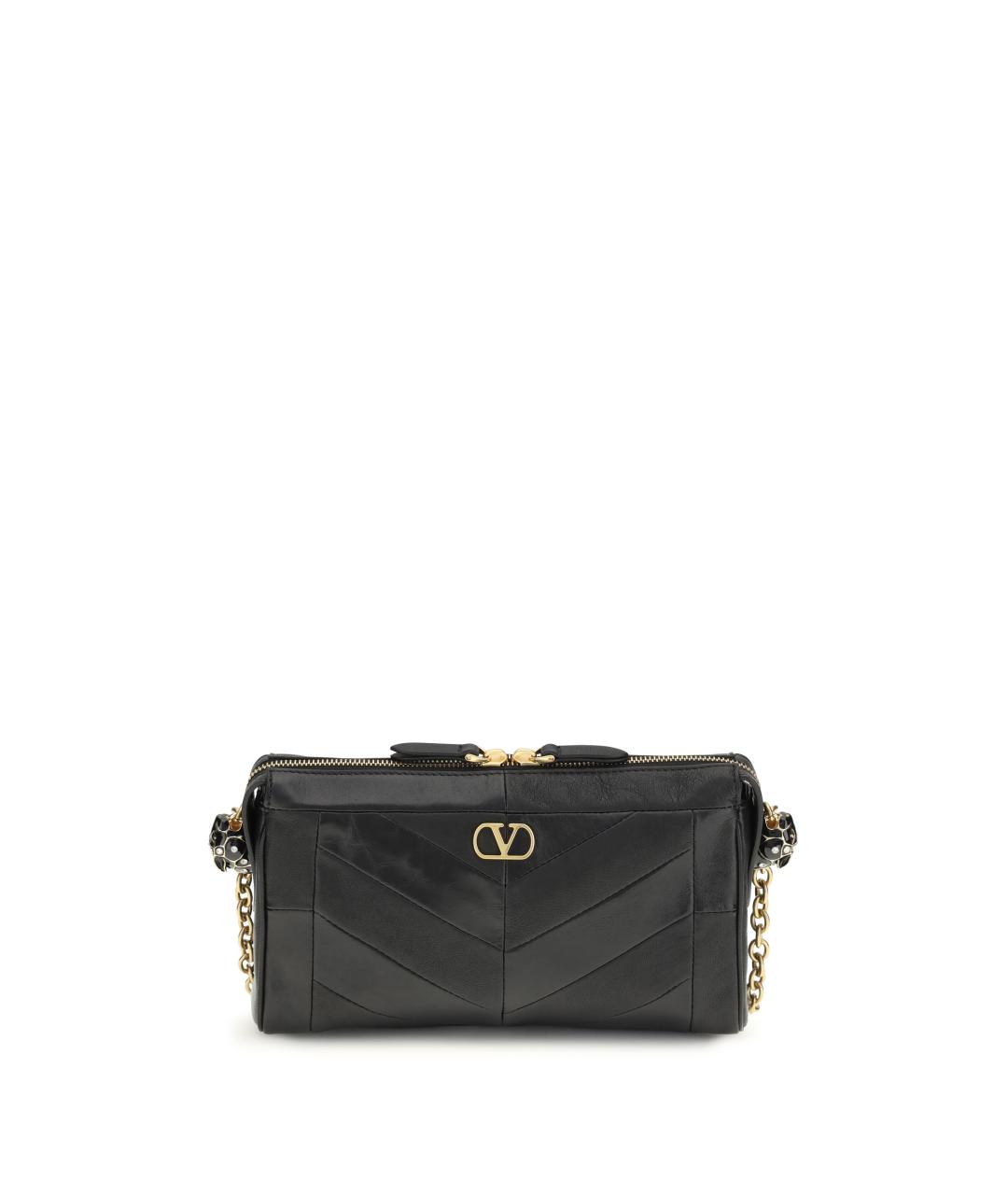 VALENTINO Черная кожаная сумка через плечо, фото 1