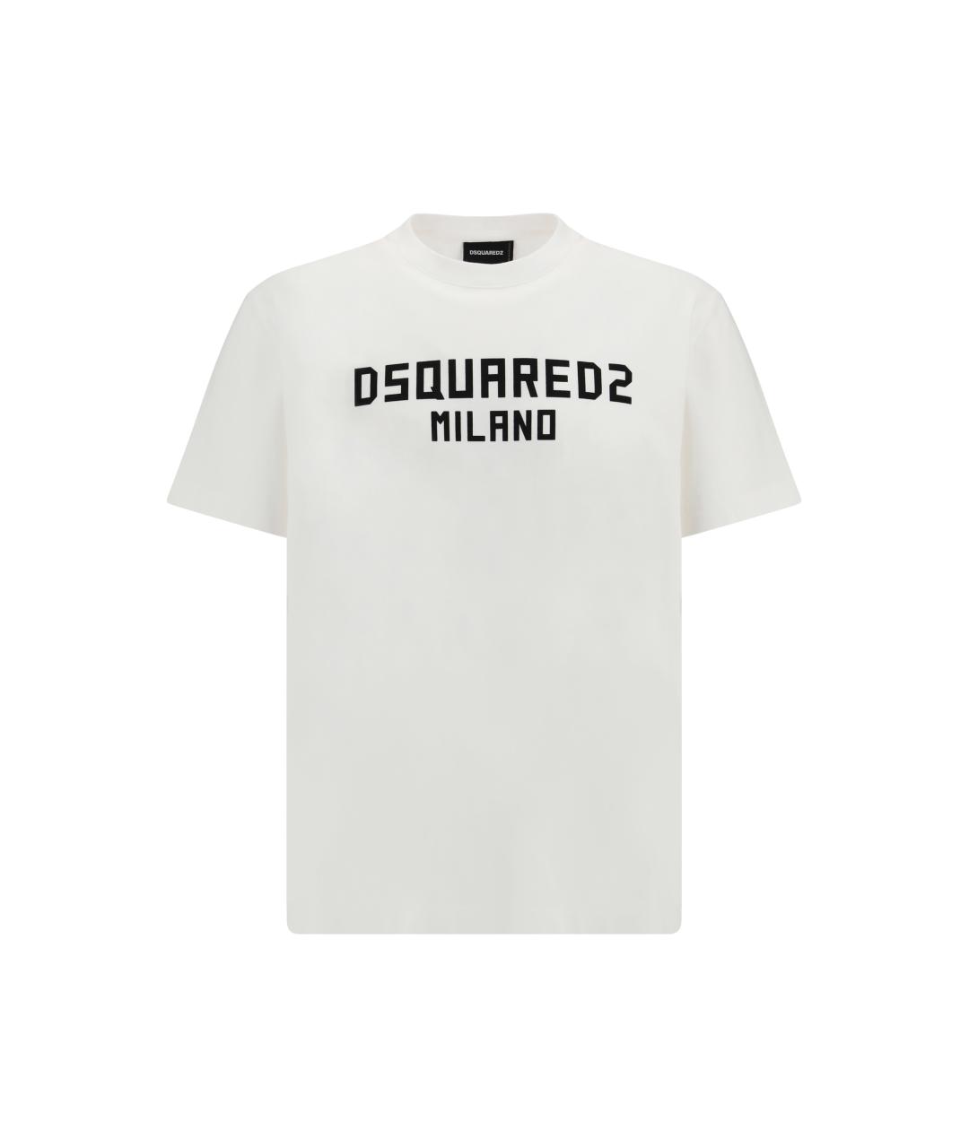 DSQUARED2 Белая хлопковая футболка, фото 4