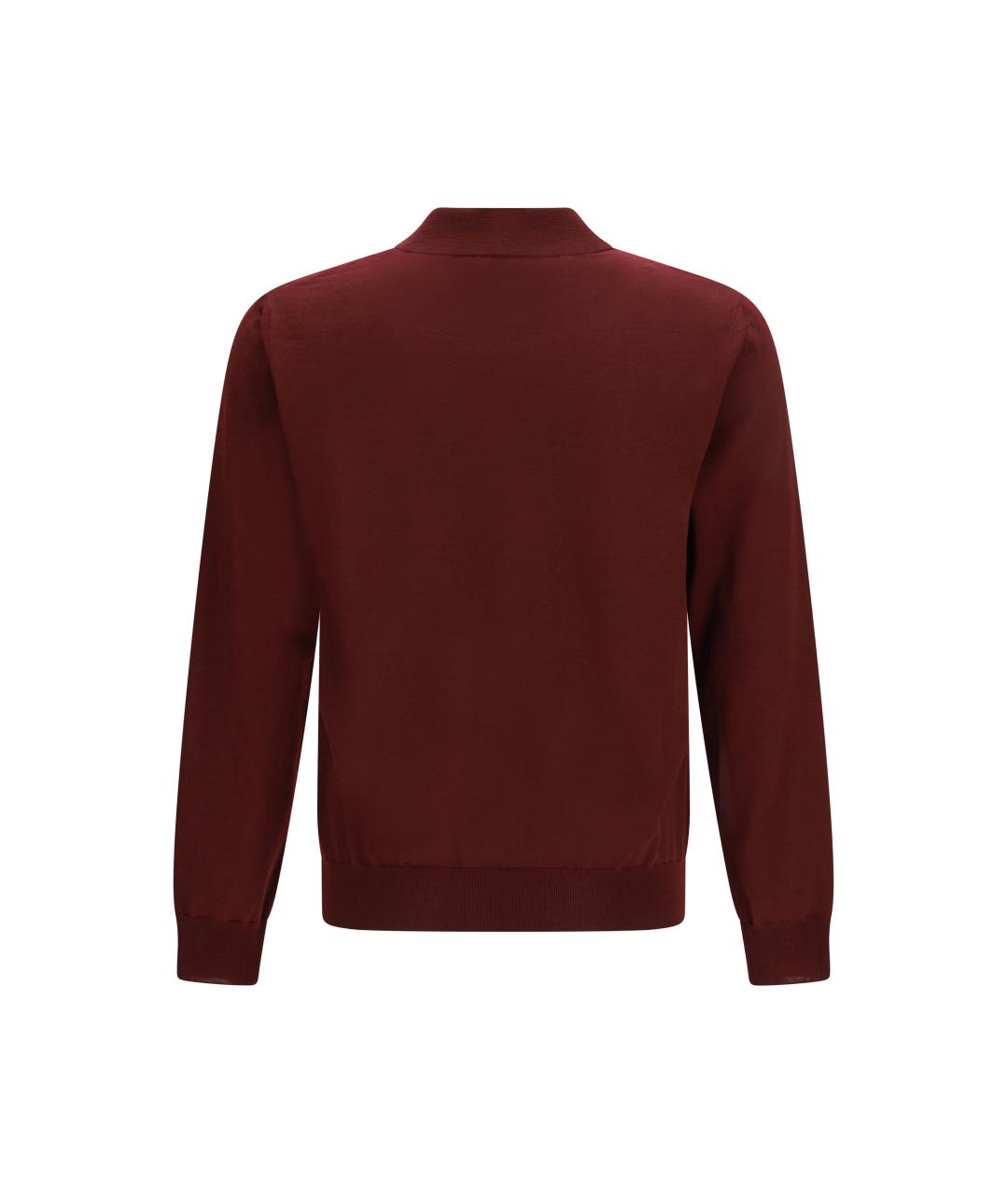 VALENTINO Бордовое поло с длинным рукавом, фото 2