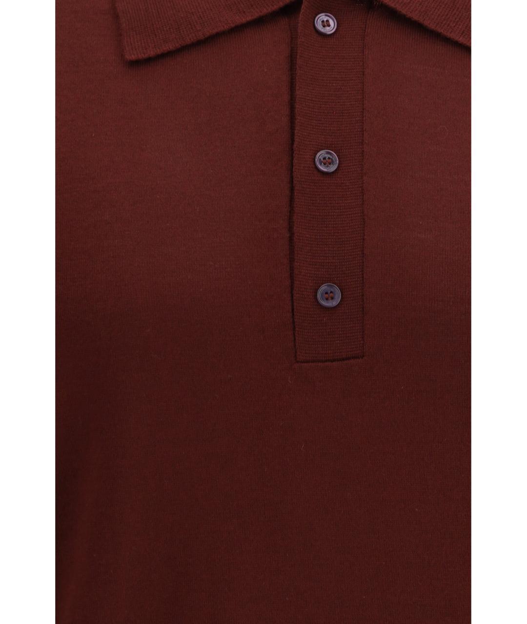 VALENTINO Бордовое поло с длинным рукавом, фото 3