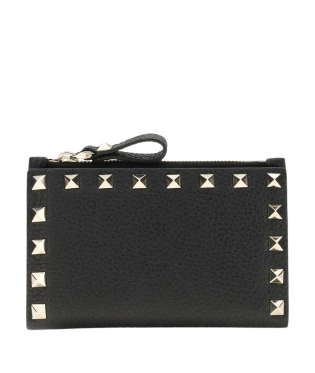 VALENTINO Черный кожаный кардхолдер, фото 1