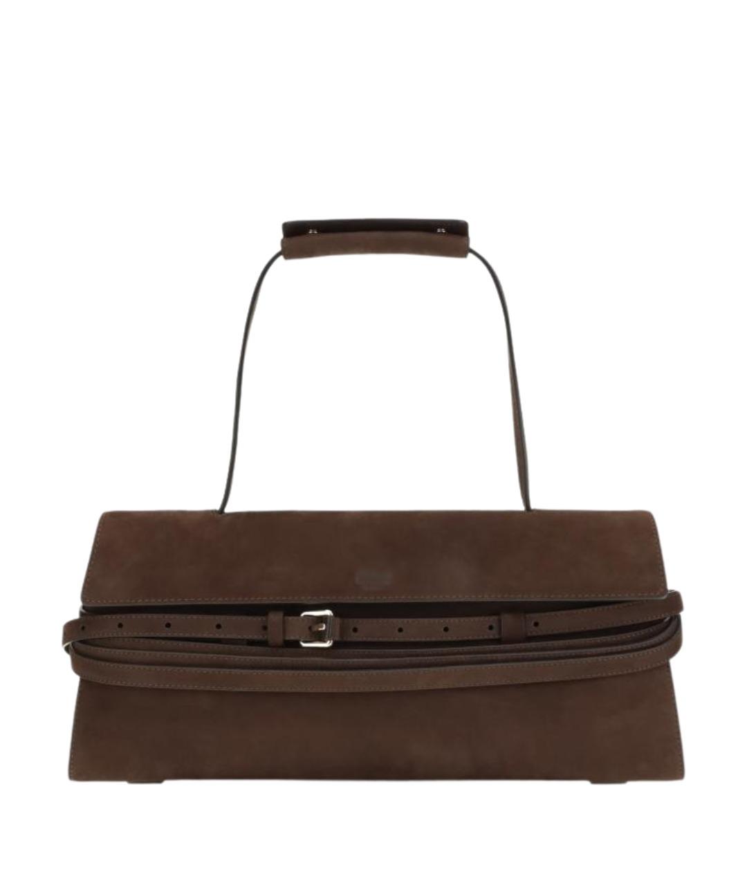 MOSCHINO Коричневая замшевая сумка через плечо, фото 1