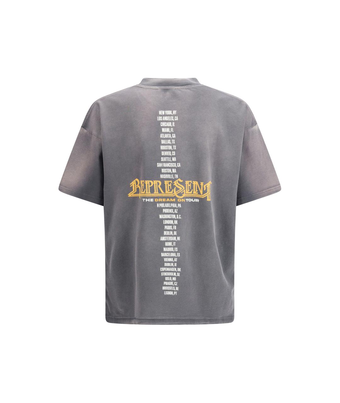 REPRESENT Серая хлопковая футболка, фото 2