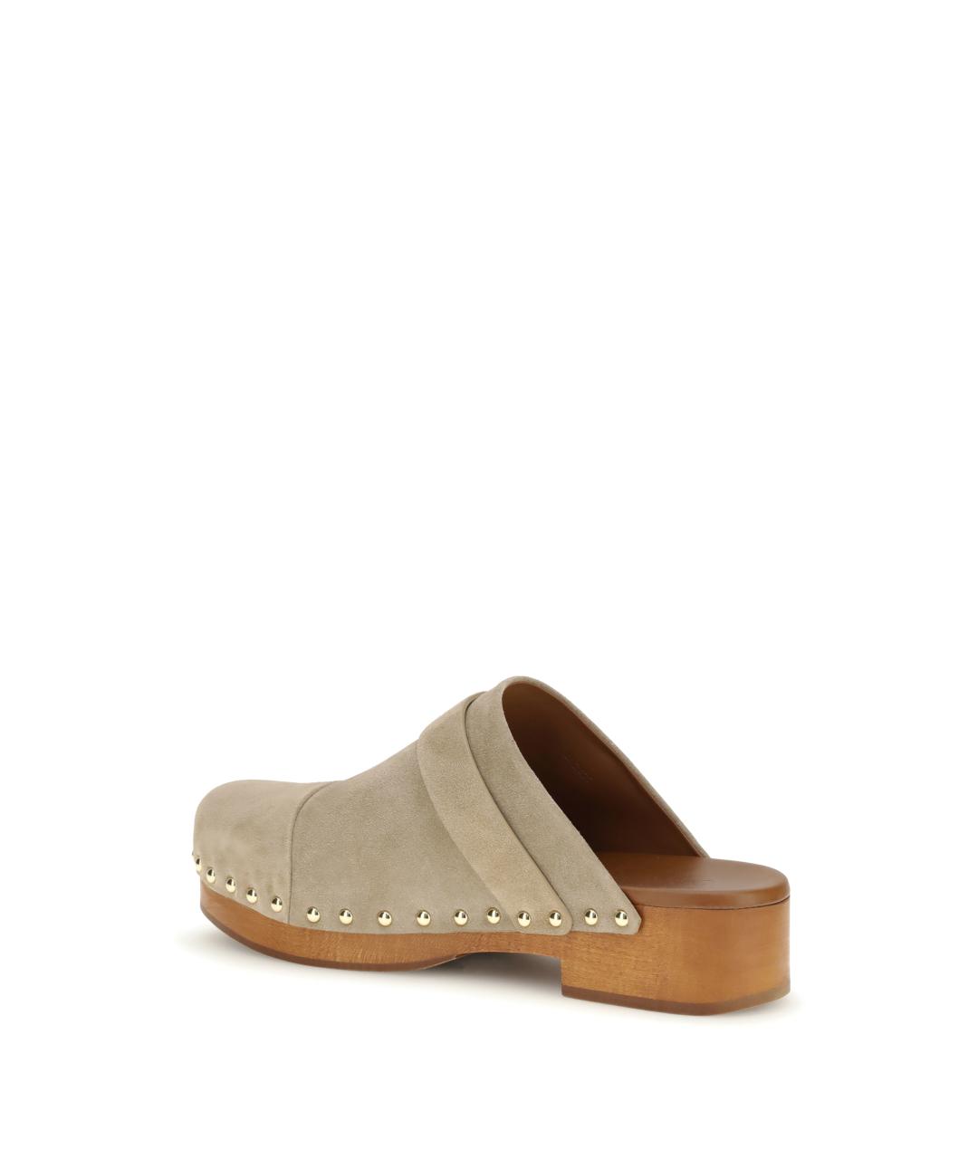 CHLOE Бежевые замшевые сабо, фото 3