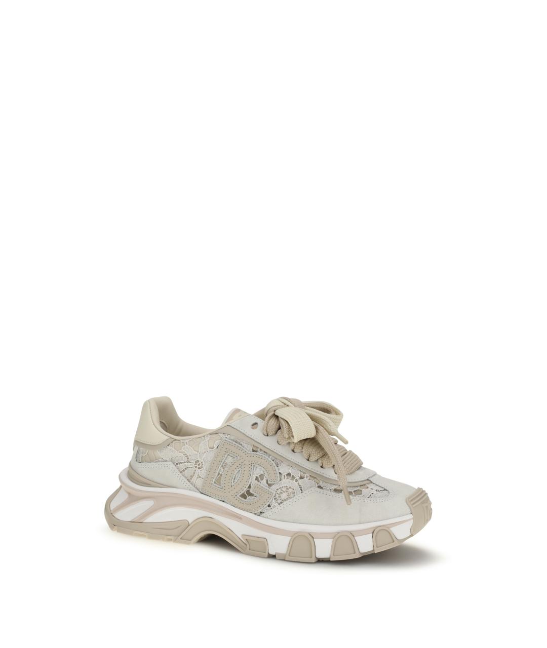 DOLCE&GABBANA Белые замшевые кроссовки, фото 2