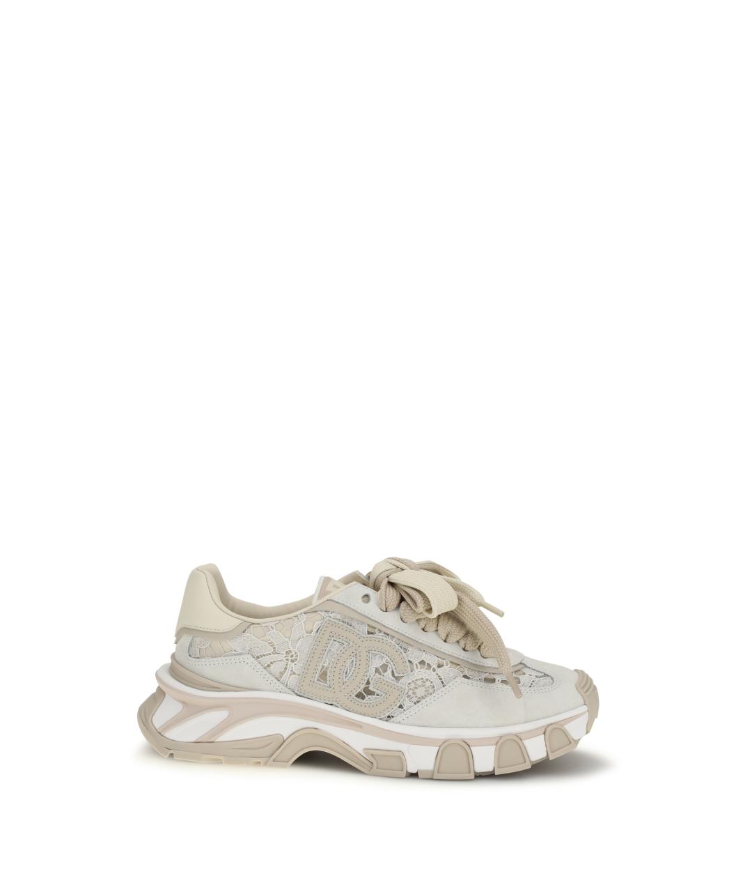 DOLCE&GABBANA Белые замшевые кроссовки, фото 1