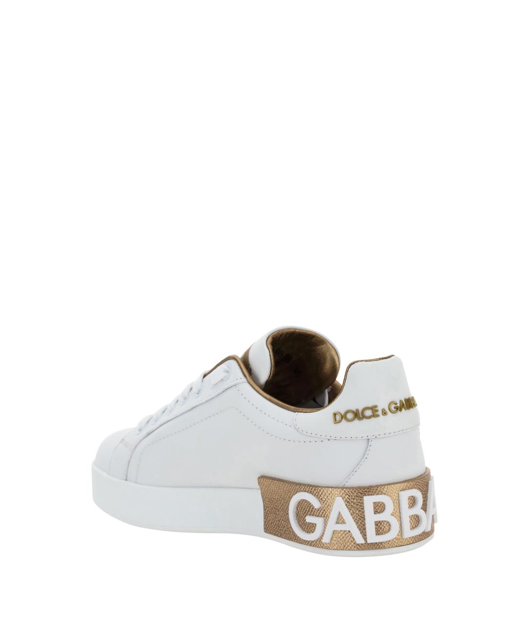 DOLCE&GABBANA Белые кожаные кроссовки, фото 3