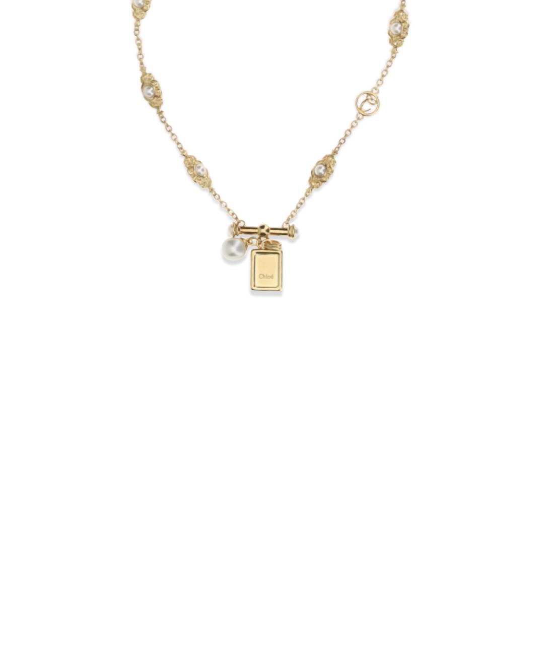 CHLOE Золотое латунное колье, фото 3