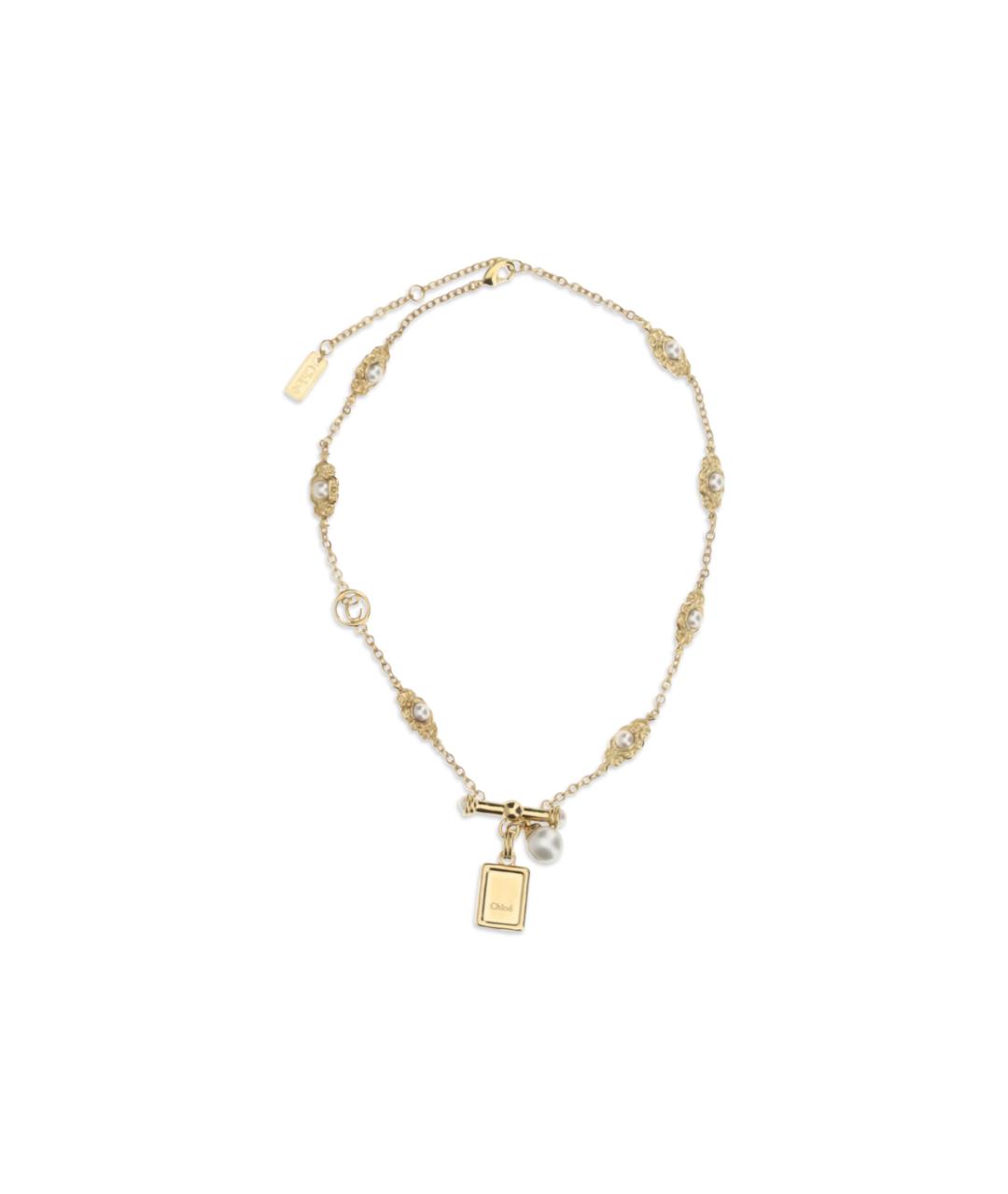 CHLOE Золотое латунное колье, фото 2