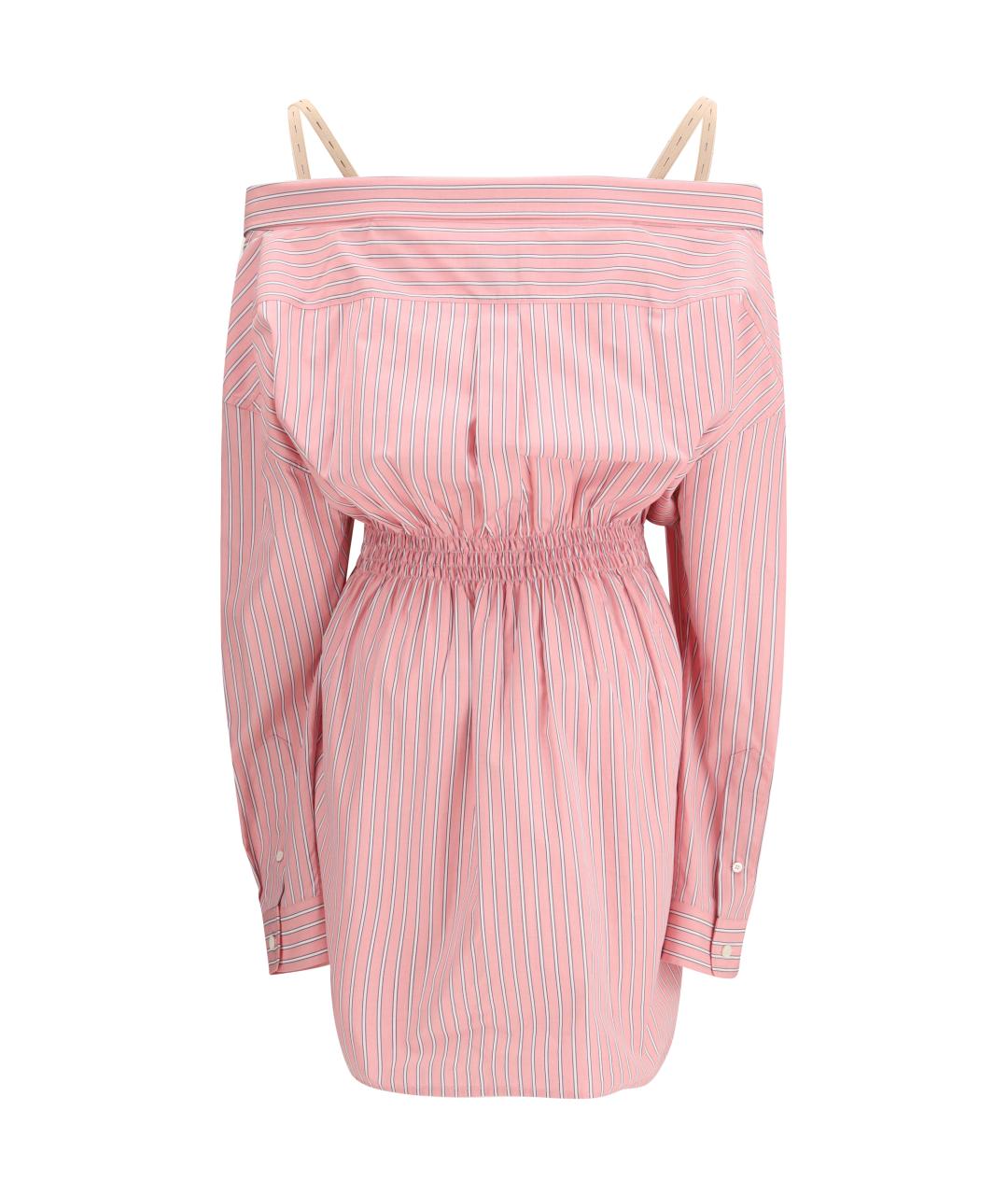 MIU MIU Розовое хлопковое повседневное платье, фото 2