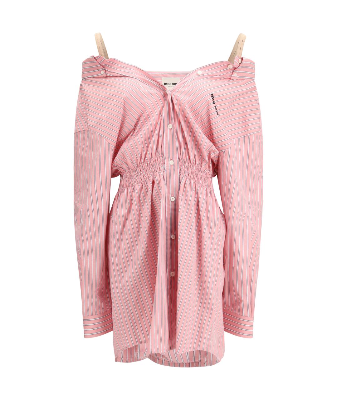 MIU MIU Розовое хлопковое повседневное платье, фото 1