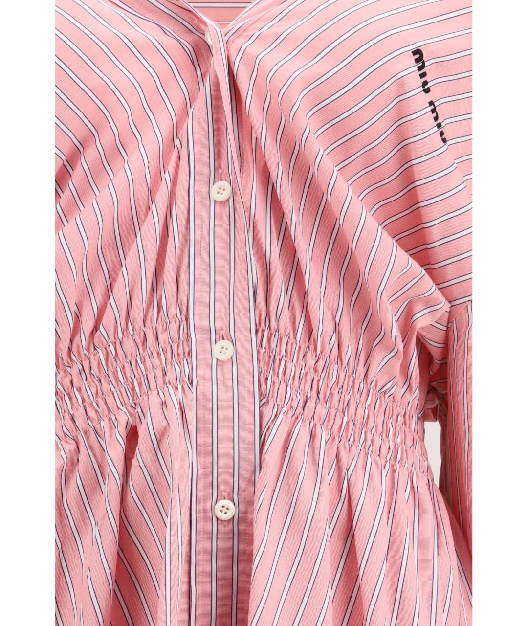 MIU MIU Розовое хлопковое повседневное платье, фото 3