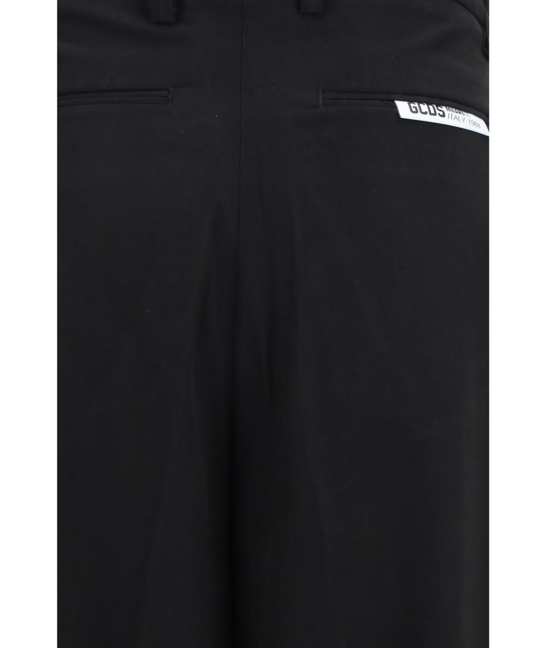 GCDS Черные вискозные прямые брюки, фото 3
