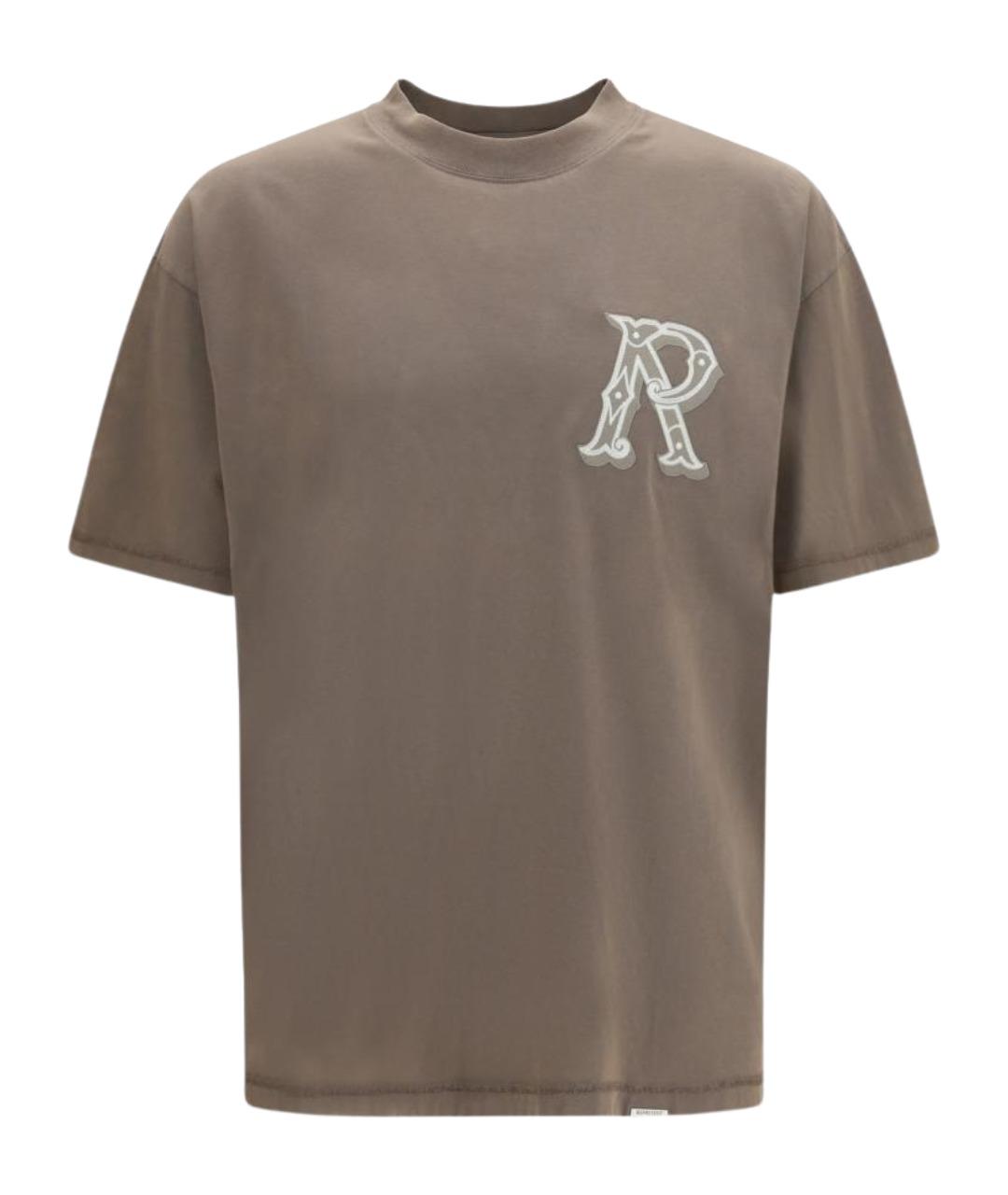 REPRESENT Коричневая хлопковая футболка, фото 1
