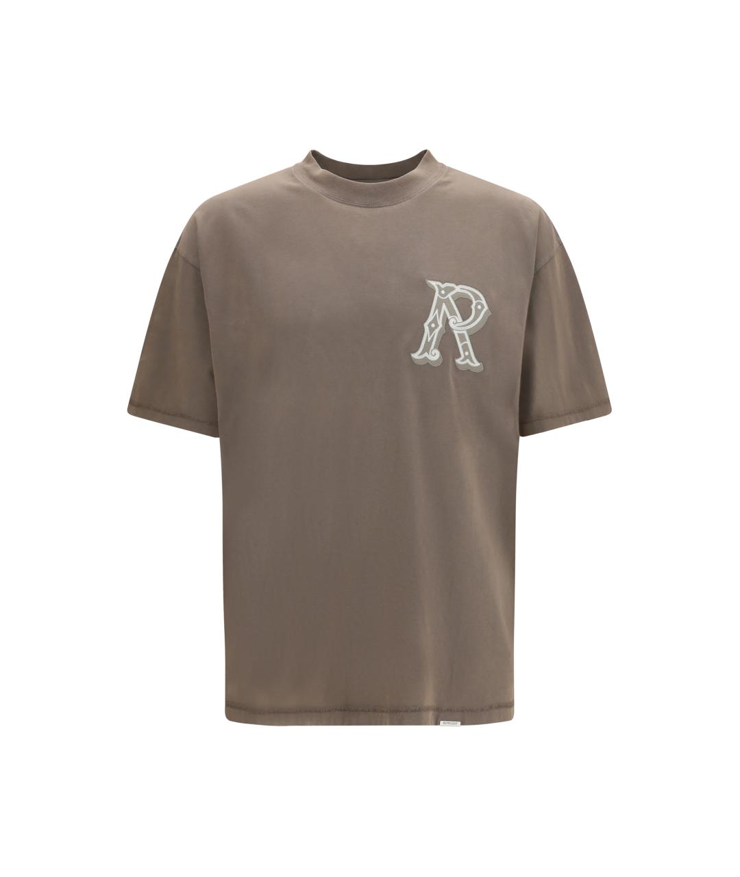 REPRESENT Коричневая хлопковая футболка, фото 4