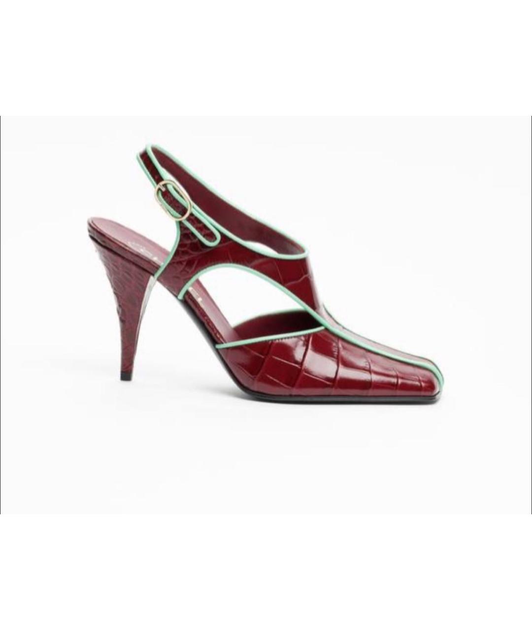 CHANEL Бордовые кожаные туфли, фото 5