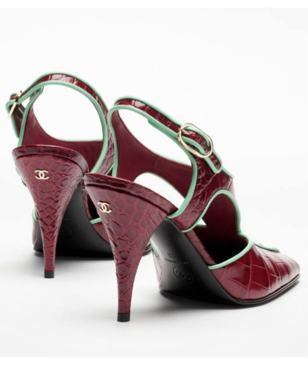 CHANEL Бордовые кожаные туфли, фото 3