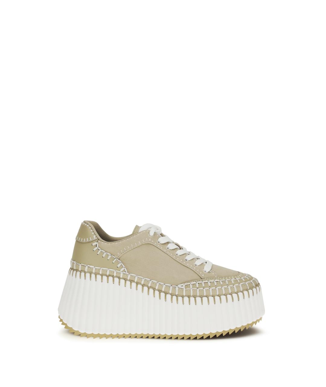 CHLOE Бежевые текстильные кроссовки, фото 1