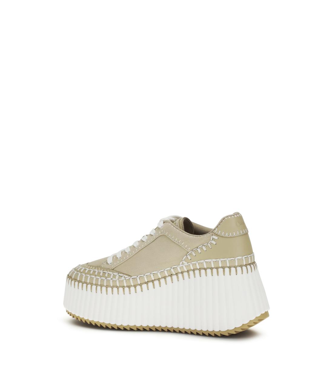 CHLOE Бежевые текстильные кроссовки, фото 3