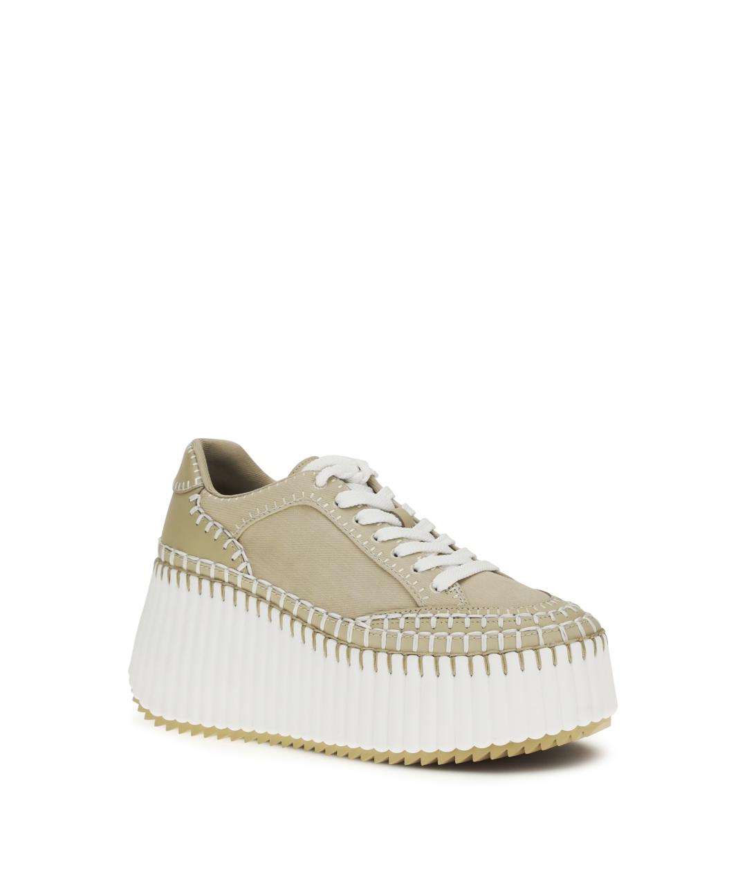 CHLOE Бежевые текстильные кроссовки, фото 2