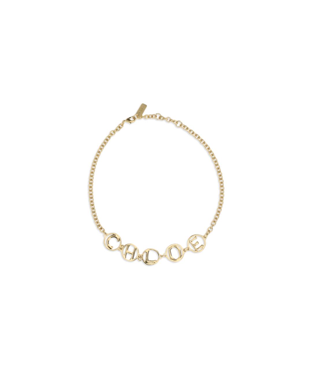 CHLOE Золотое латунное колье, фото 1