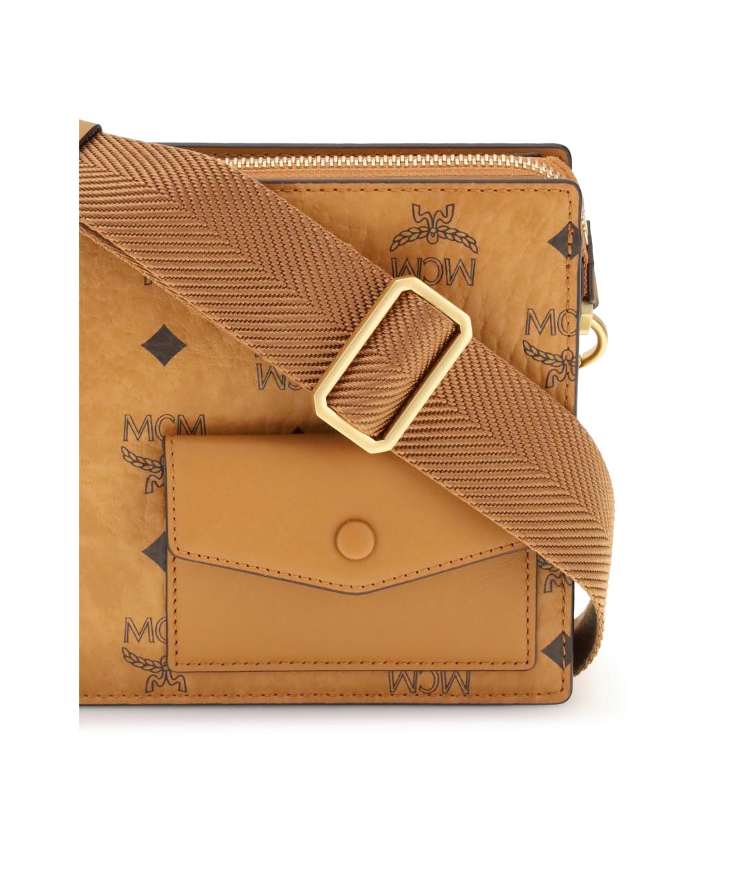 MCM Коричневая хлопковая сумка на плечо, фото 4