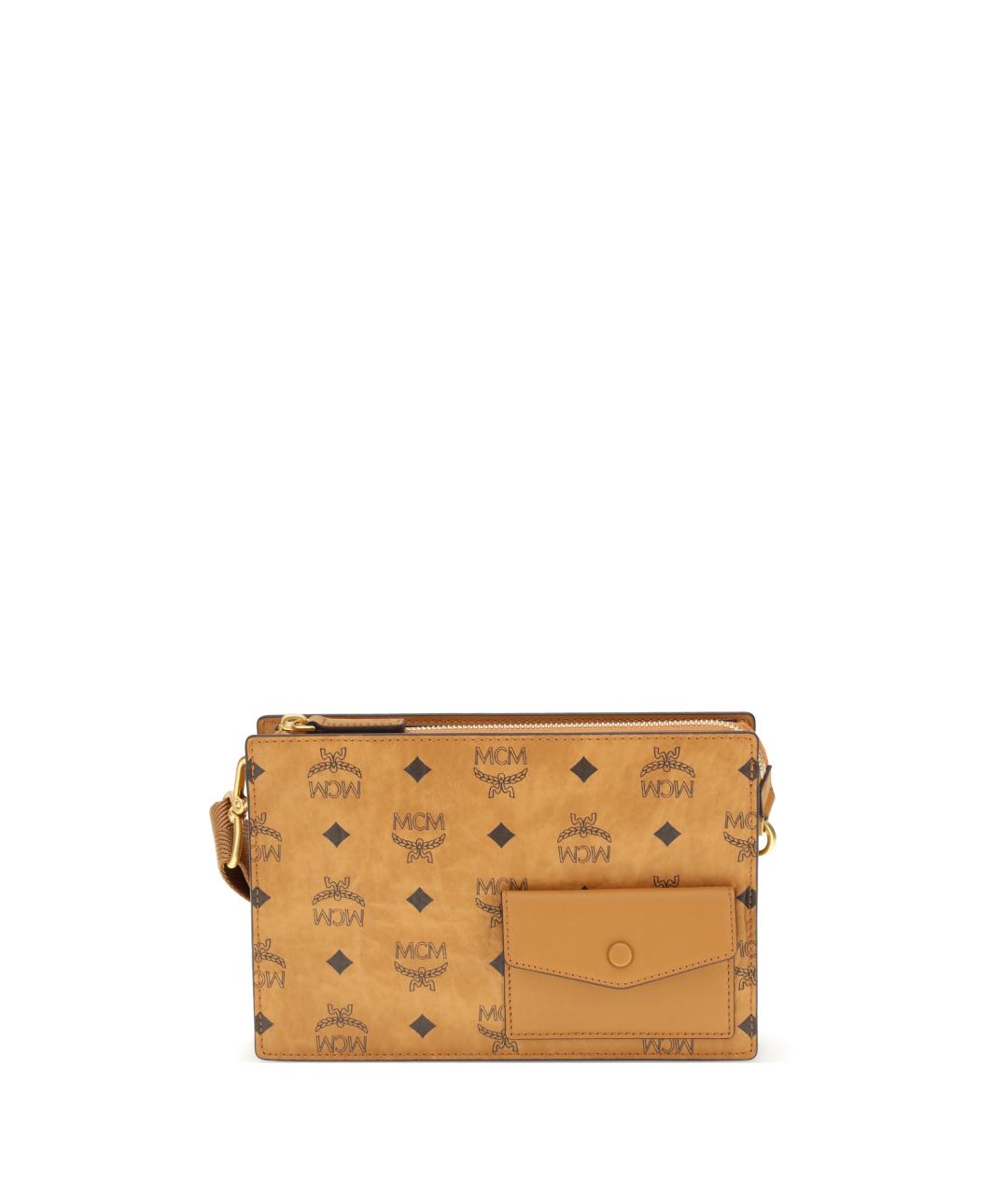 MCM Коричневая хлопковая сумка на плечо, фото 1