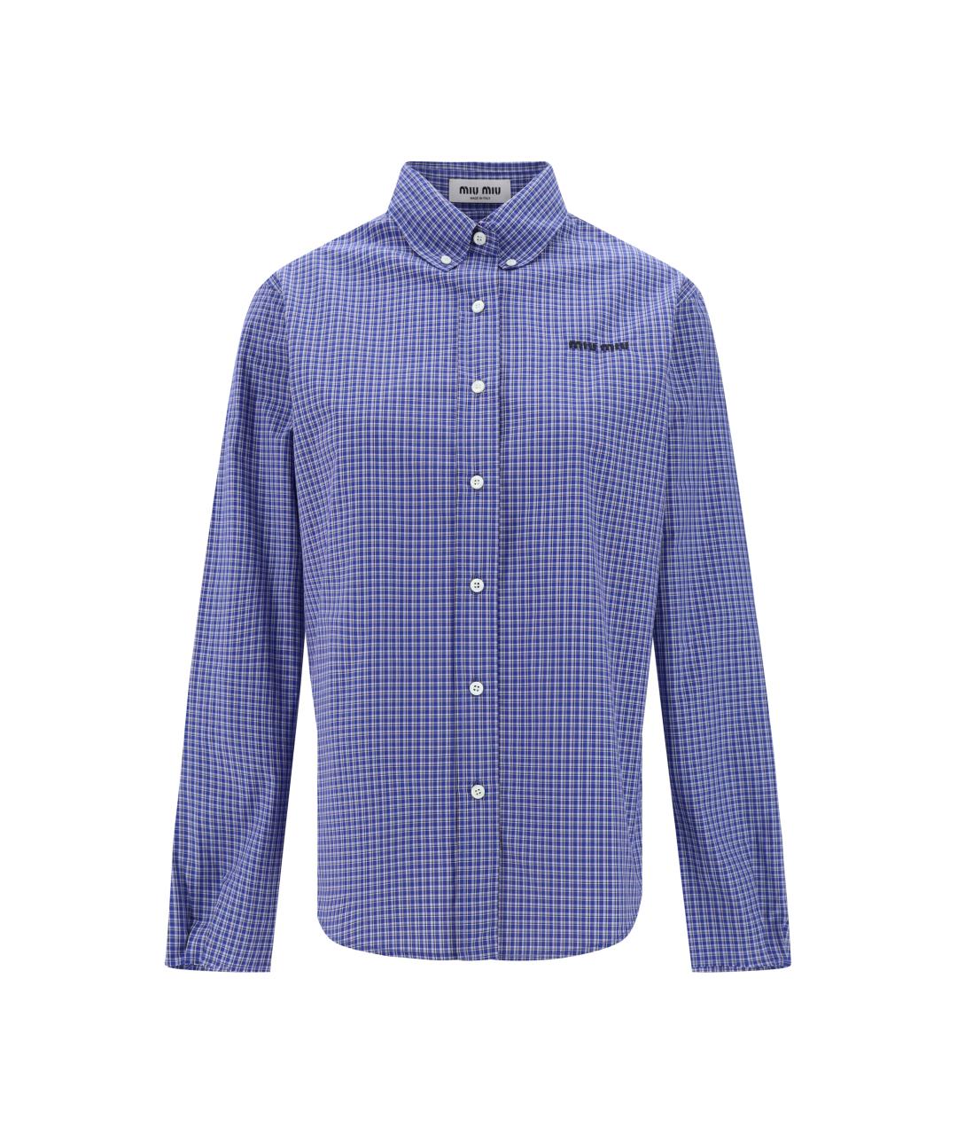 MIU MIU Голубая хлопковая рубашка, фото 1
