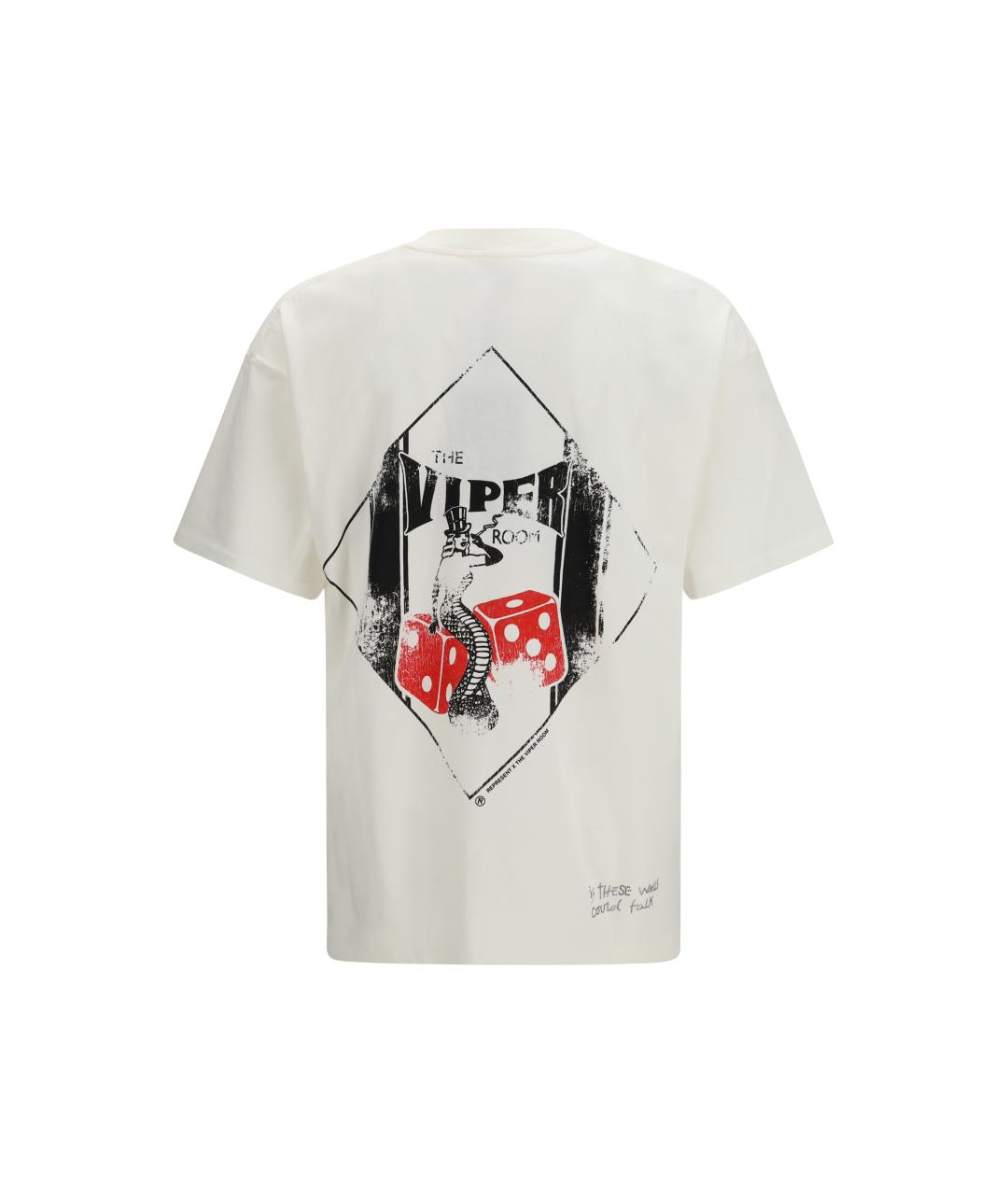 REPRESENT Белая хлопковая футболка, фото 2