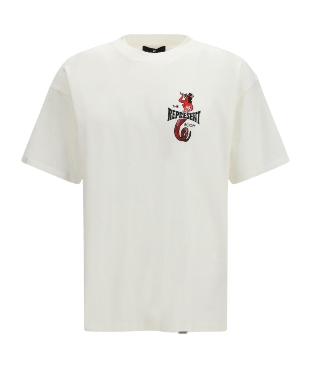REPRESENT Белая хлопковая футболка, фото 1