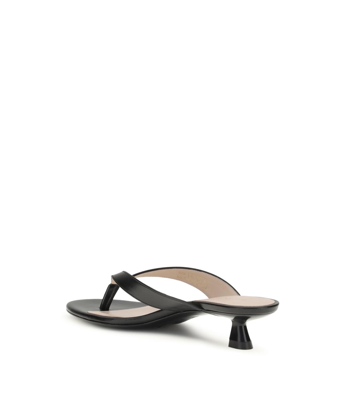 STUART WEITZMAN Черные кожаные мюли, фото 3