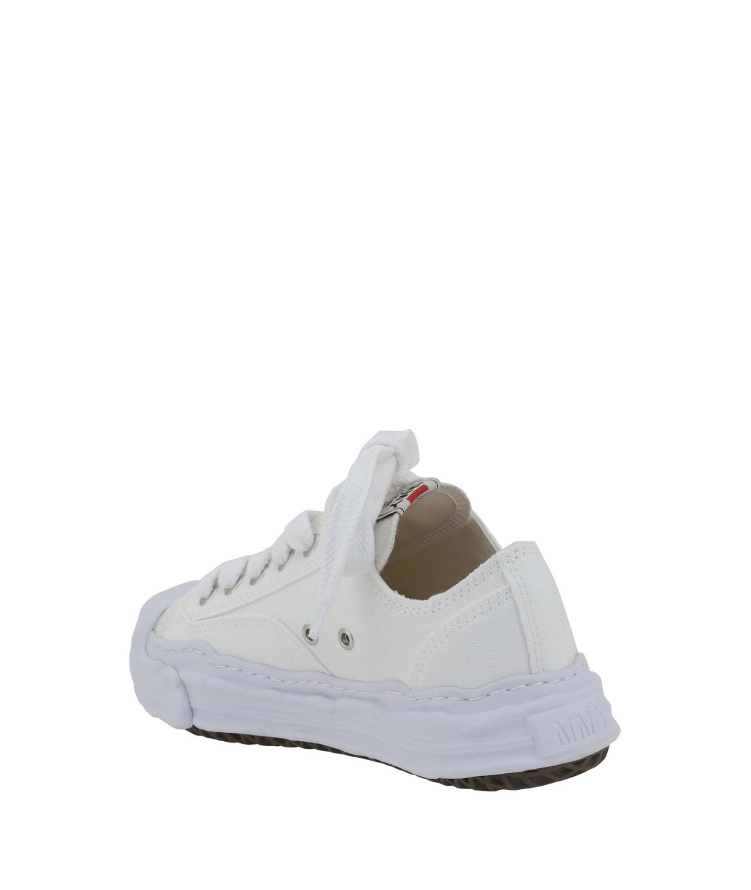 MAISON MIHARA YASUHIRO Белые текстильные низкие кроссовки / кеды, фото 3